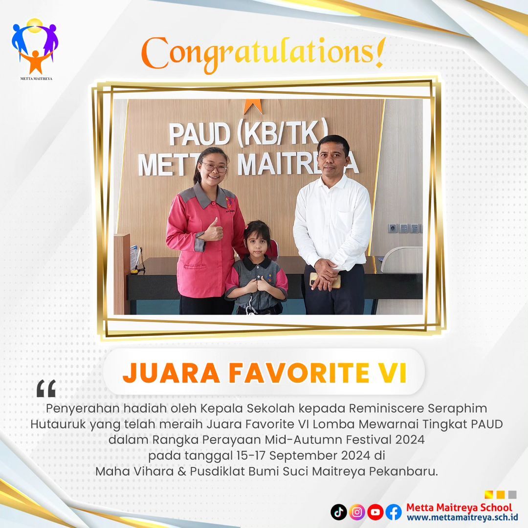 Penyerahan Hadiah oleh Kepala Sekolah dalam Lomba Mewarnai Tingkat PAUD dalam Rangka Perayaan Mid-Autumn Festival 2024 (3) | TK METTA MAITREYA